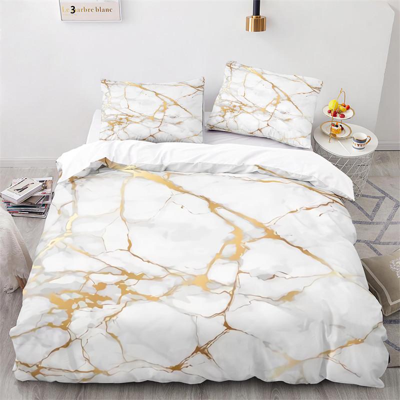 Marble Duvet Cover Microfiber Geometric Pattern Bedding Set Abstract Comforter Cover Full King For Kids Teen Adult Bedroom Decor