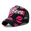 Alphabet Embroidered Mesh Cap With Sun Protection For Summer Casual Wear