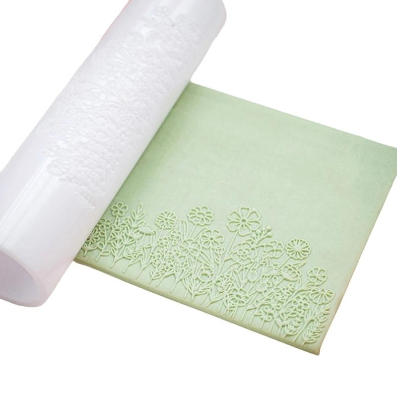 Ergonomic Floral Pattern Clay Embossing Roller For Polymer Jewelry Making Earrings Crafting Supplies Rolling Pin