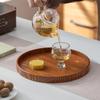 Round Wooden Serving Tray – Multipurpose Plate for Steak, Sushi, Dessert, Salad, Kitchen and Restaurant Tableware