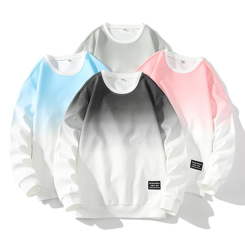 Kazak Erkek Modası Uzun Kollu Rahat Bol Yuvarlak Yaka Tişört Altlık Erkek