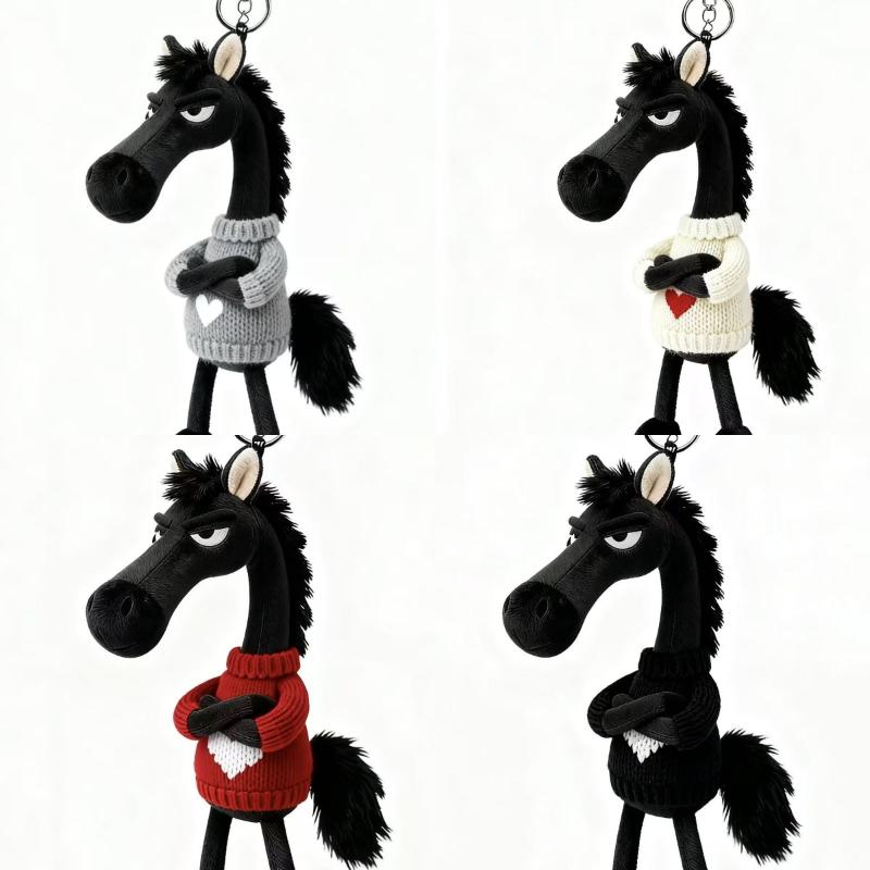 2026 Year Of The Horse Plush Pendant Keychain Cute Mascot Zodiac Pony Doll Backpack Hanging Decoration  Year Gift