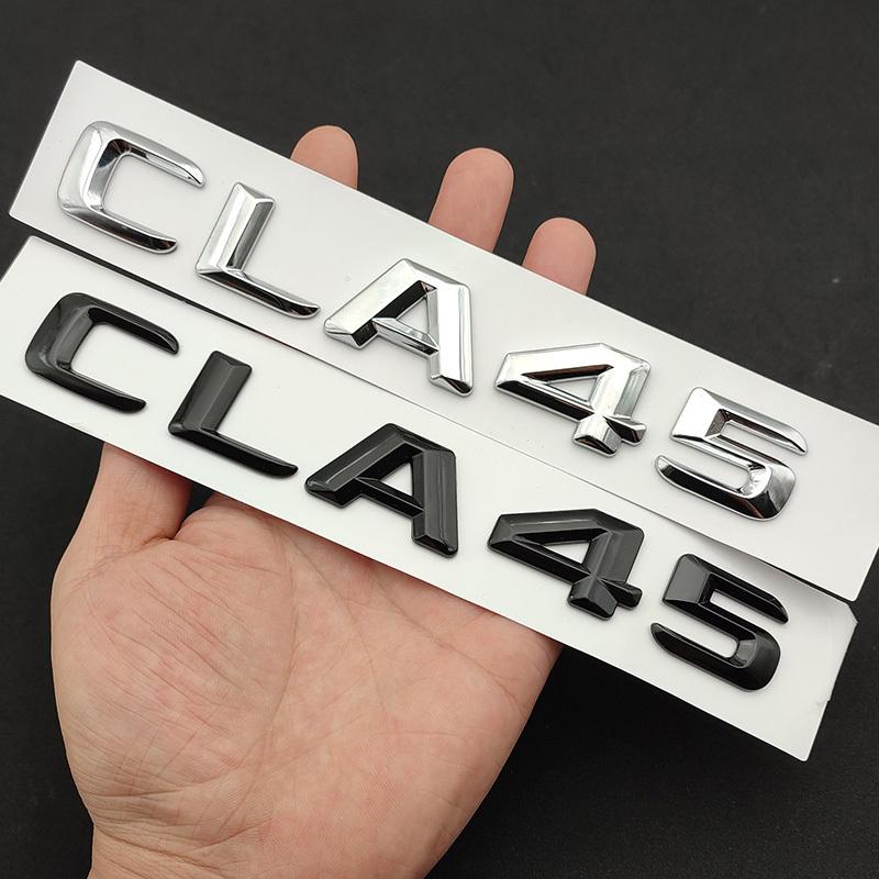 3D ABS Adhesive Black Chrome  CLA45 Emblem Letters CLA45 W117 Car Trunk Badge Decal For Mercedes CLA45 AMG C117 Accessories