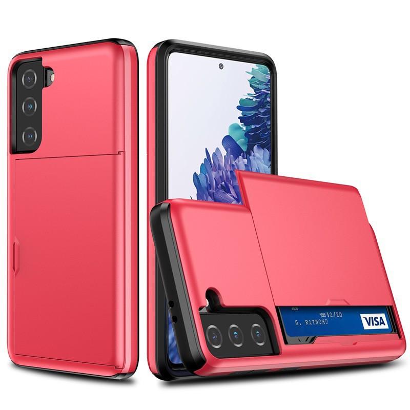 Suitable S24FE Phone Case S21 Two-in-one Slide Card Wallet Note20 Drop Resistance Protective Cover S23