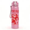 1PC Tis The Season Santa Print 750ml Color Plastic Sports Water Bottle Leakproof Flip Straw Lid Suitable for Sports Office Home Use
