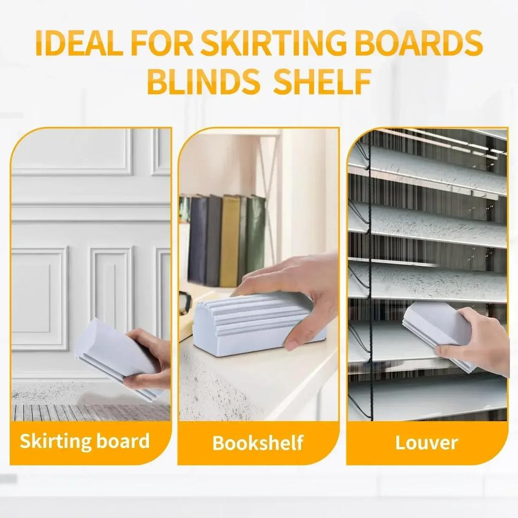 Magical Dust Cleaning Sponges PVA Sponge Damp Clean Duster Sponge for Blinds, Glass,Baseboards,Radiators,Window Track Grooves