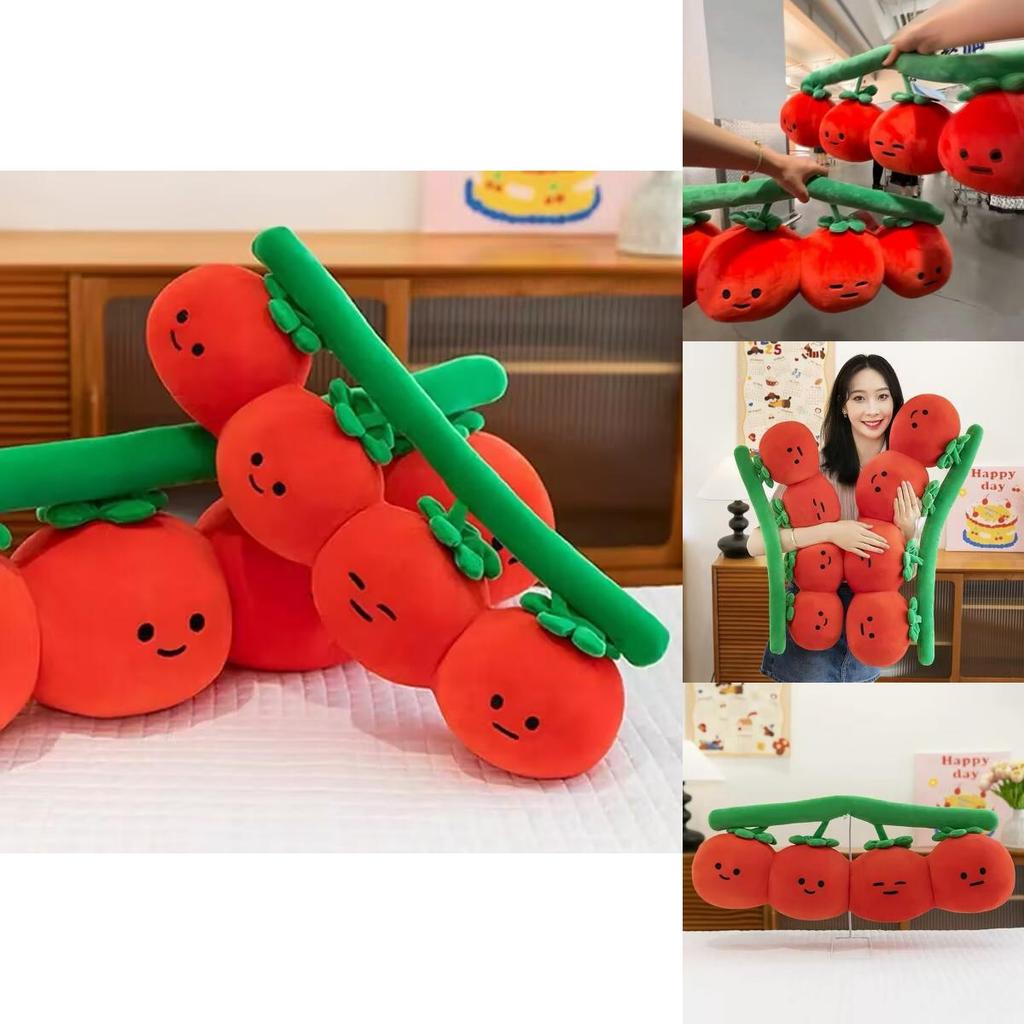 Cartoon Tomato Shaped Plush Pillow With Soft Cotton Filling For Home Decor And Gift