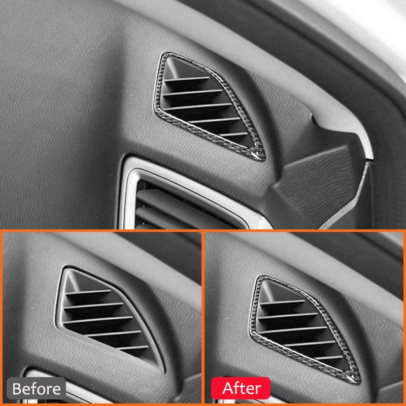 Carbon Fiber Car Trument Panel Left Right Air Outlet Frame Decoration Sticker For Mazda 3 Axela 2014-2017 Interior Parts