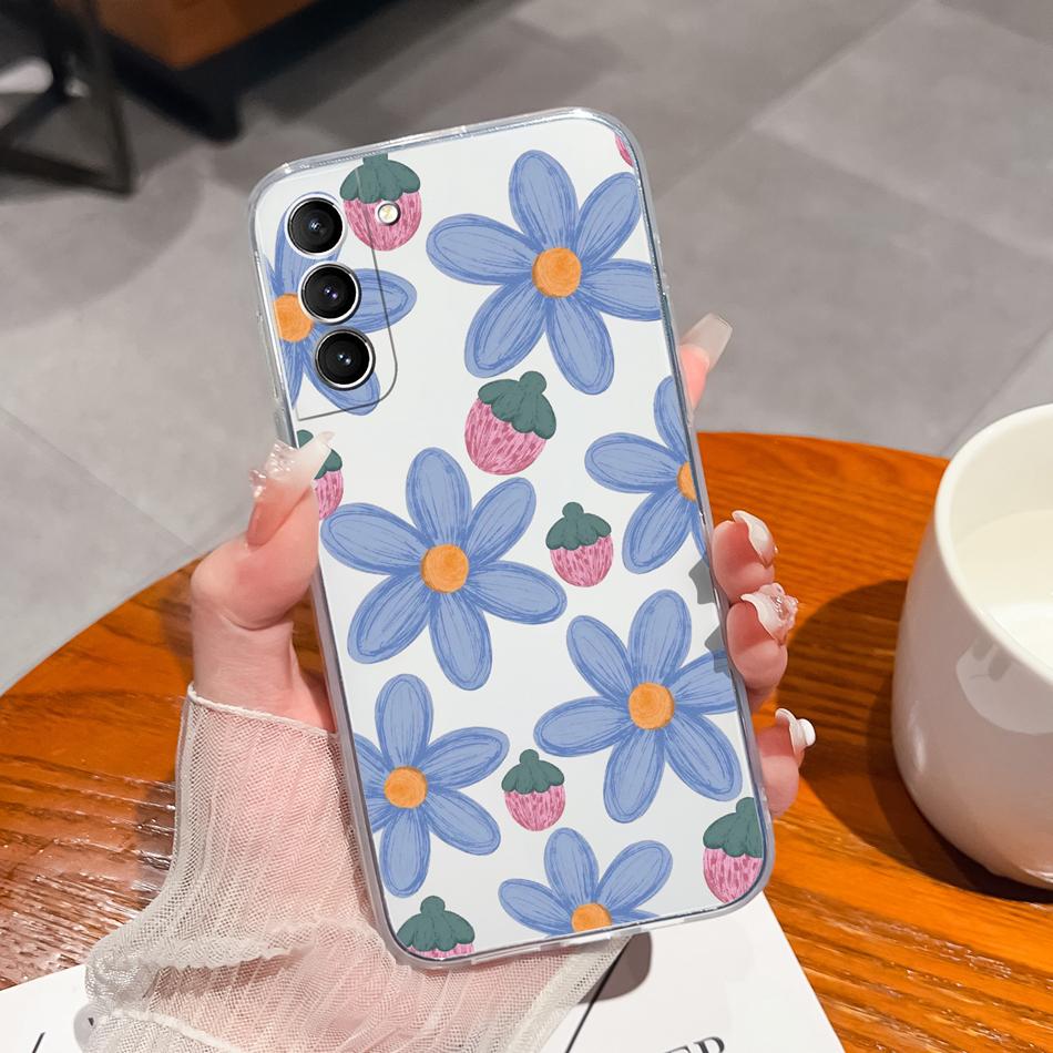 For Samsung S21 FE Plus Ultra Phone Case Ink Painting Soft TPU Clear Silicone Anti Drop Back Cover For Galaxy S 21 Funda Bumper