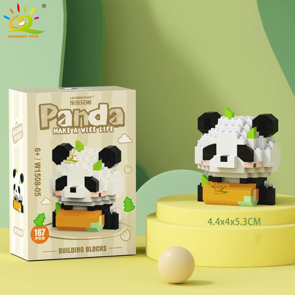 Mini Niedlicher Panda Mikrobausteine 3D Diamantmodell Tiersteine DIY Stadtbausteine für Kinder Kindergeschenk