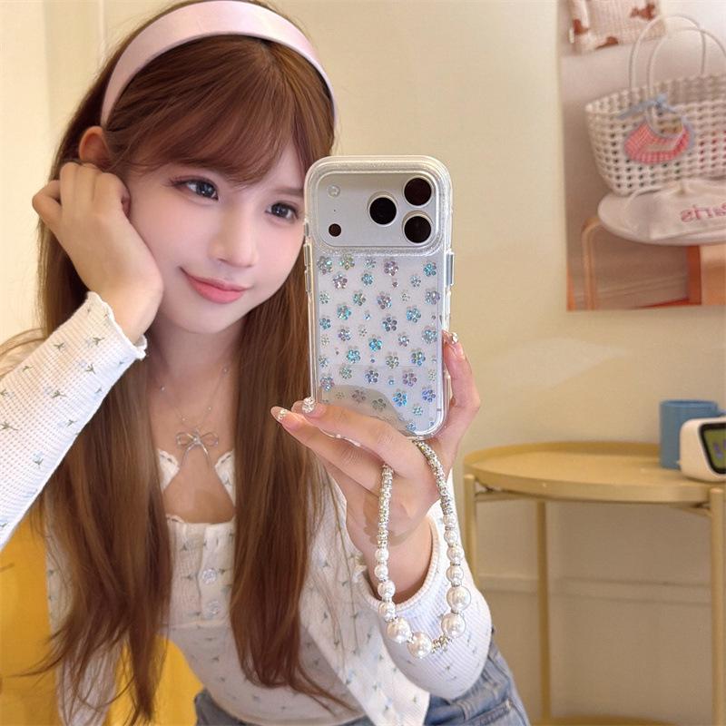 Elegant Pastel Floral Phone Case for iPhone 14/15/16 Pro Max/17