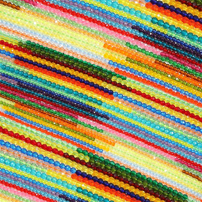 125/195 bucăți margele de sticlă de cristal gradient multicolore mărgele distanțare libere pentru bricolaj, colier, brățări, bijuterii