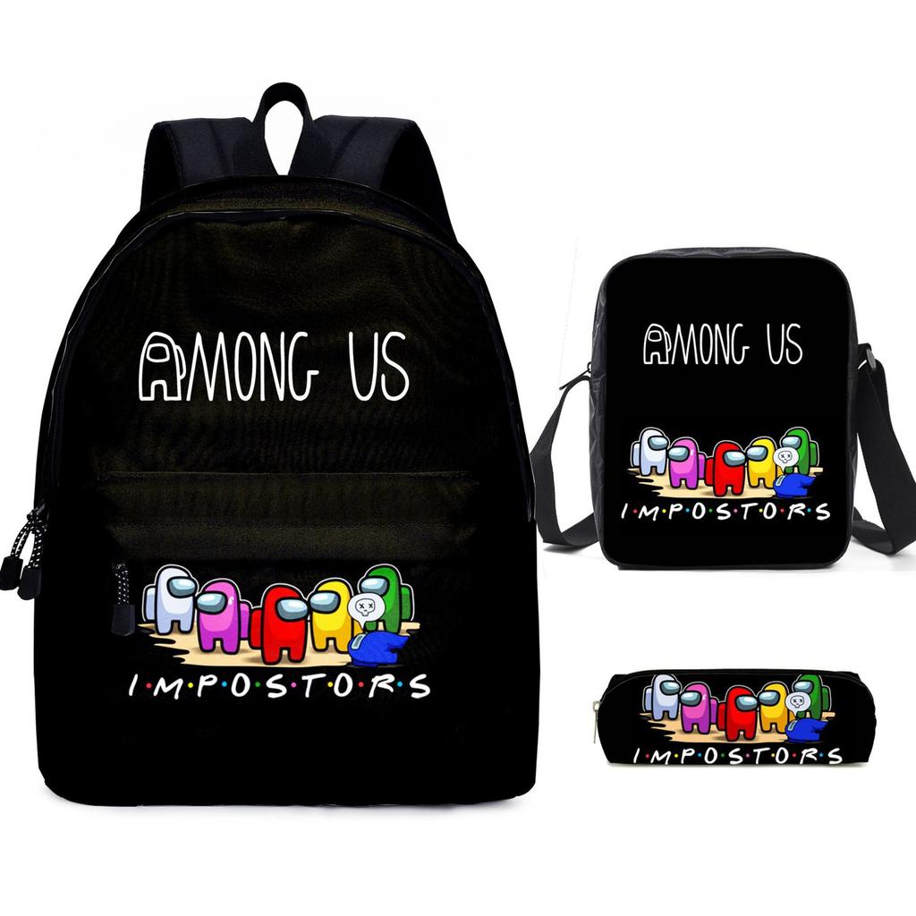 Among Us Two-Piece Backpack Space Werewolf Primary And Secondary School Students Cartoon Schoolbag Three-Piece Satchel Pencil Case