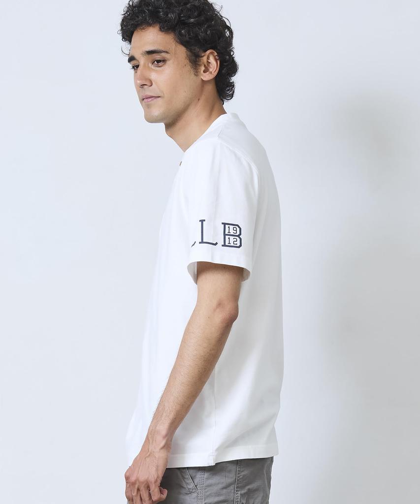 [L.L.Bean] Men's Japan Fit Carefree Unshrinkable Tee Henry with Motif, Short Sleeve, Japan Fit, Size M, Navy Blue 1912, Blue, 1000276345