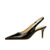 Women Korean Vintage Grain Slingback Pumps, Pointed Shallow Thin Stiletto Heels For Banquet Evening Party DS-A108