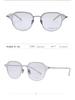 Unisex Full Frame Pure Titanium Eyeglasses with Acetate Oval Eyebrow Line