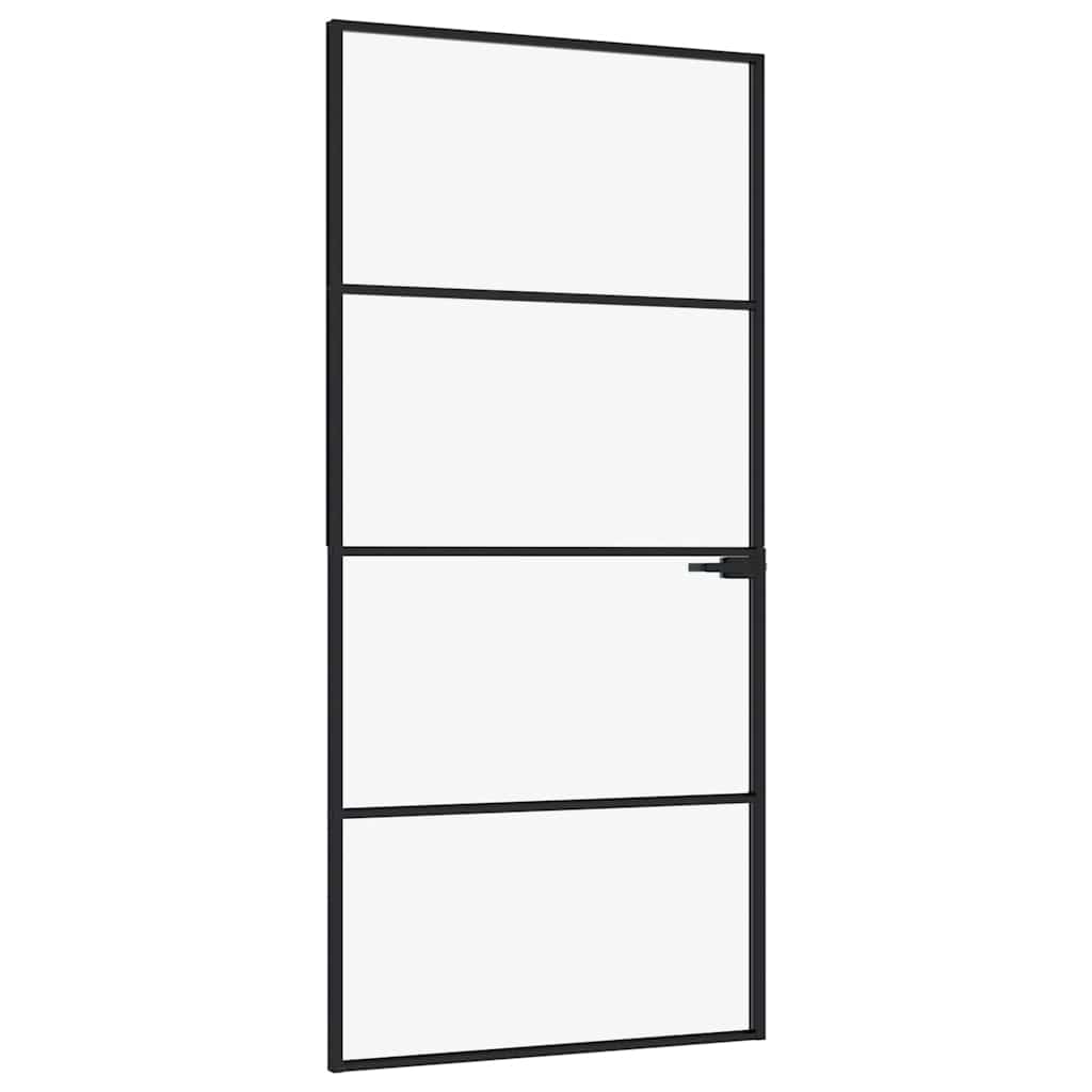 Vidaxl Interior Door, Black, 93X201.5 Cm, Glass and Aluminum