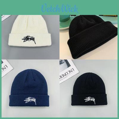 Czapka beanie w stylu streetwear dla dorosłych z haftowanymi literami, wygodna i ciepła, zimowa akcesorium