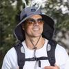 Unisex Zomer Breedgerande Waterdichte Sneldrogende Panama Hoeden Outdoor Vizier Emmer Hoeden Mesh Ademende Zon Hoed met Nek Bescherming