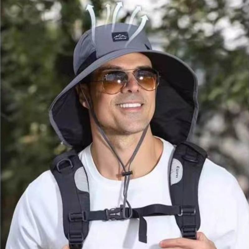 Unisex Zomer Breedgerande Waterdichte Sneldrogende Panama Hoeden Outdoor Vizier Emmer Hoeden Mesh Ademende Zon Hoed met Nek Bescherming
