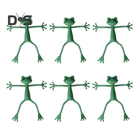 

6 шт. Зеленая лягушка, опора для растений, держатель для стебля растения в форме лягушки, держатель для небольших горшечных растений, суккулентов, садовое украшение