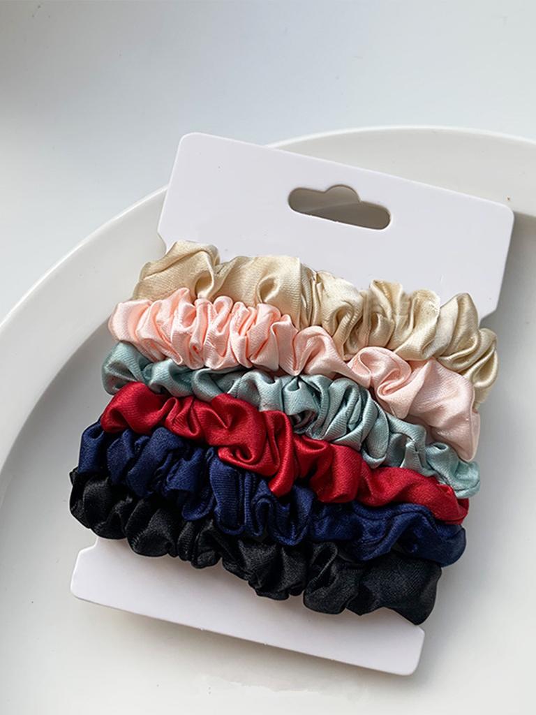 6 Pcs Fashion Simple Satin Wrinkled Headbands For Women Girls Party  Hair Accessories