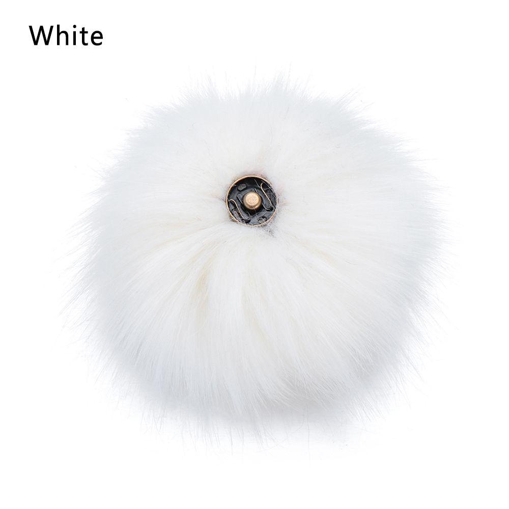 

12см DIY Жіноча Модна В язана Шапка Кнопка-Застібка Капелюхи Декор Сумки Аксесуари Помпон Кулька Вовняна Кулька білий