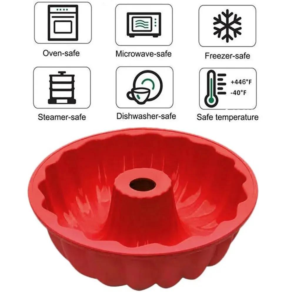 Silicone Cake Tins for Baking Fluted and Round Set of 2 Pack,9 Inch Nonstick Cake Pans Moulds Loaf for Donut Muffin Cookie
