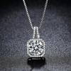 Korean Style Zircon Square Pendant Necklace - Women's Short Clavicle Chain, Gift for Girlfriend