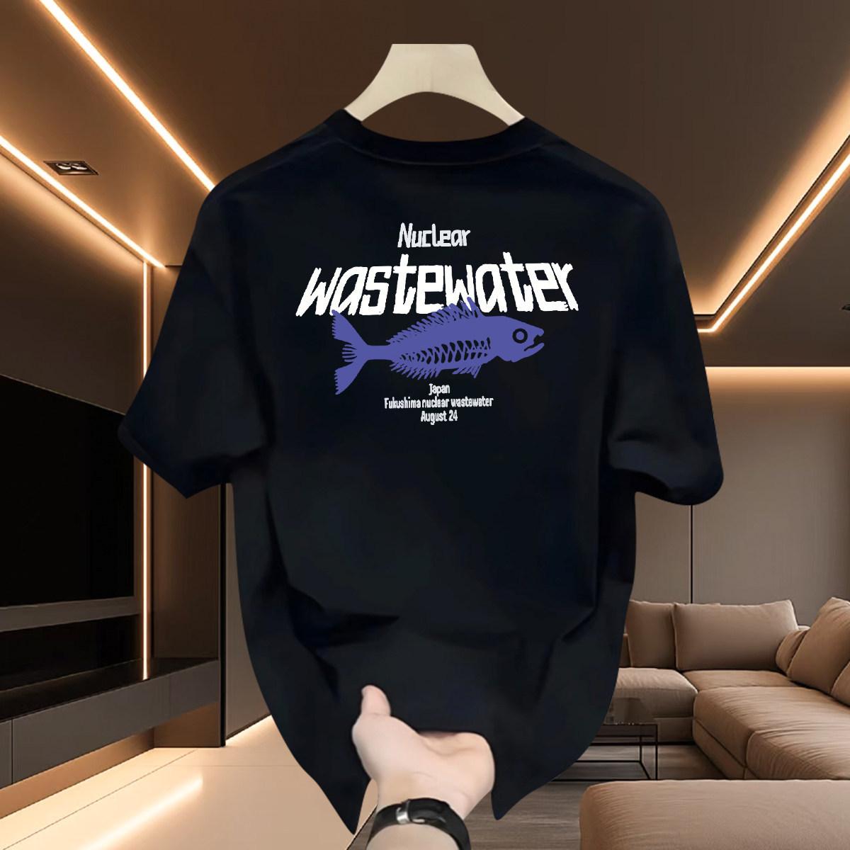 Cross-Border Exclusive Explosive Goods, Good Goods 100% Cotton Short-Sleeved T-Shirt Men S Loose Round Neck Trendy S