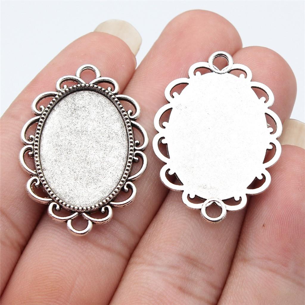 Accessories Parts Fit 18x25mm Oval Glass Cabochon Base Tray Bezel Wedding Jewelry Findings QA039