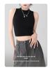 2025 Chic Korean Style Slim Sleeveless Vest: Women's Summer Solid Color Top