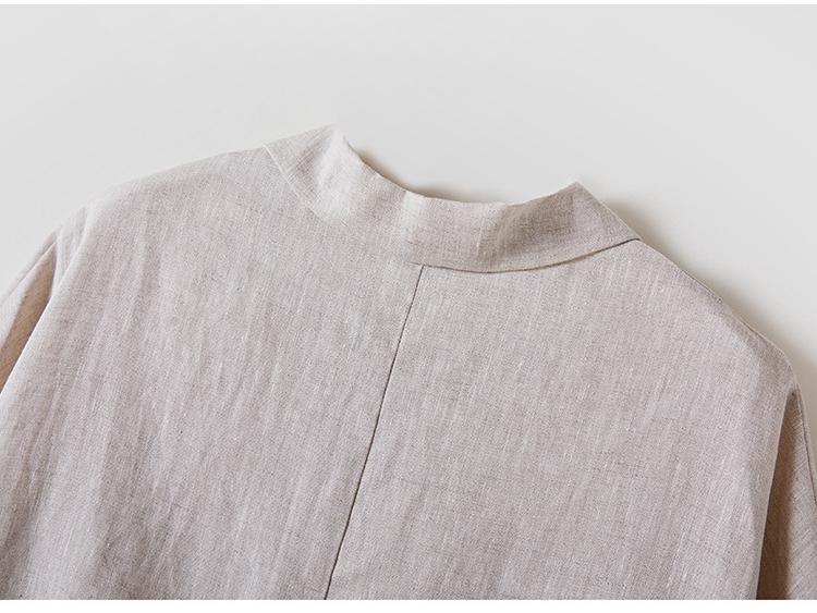 Women's Retro Dolman Sleeve Linen Shirt - Autumn 2025 Collection