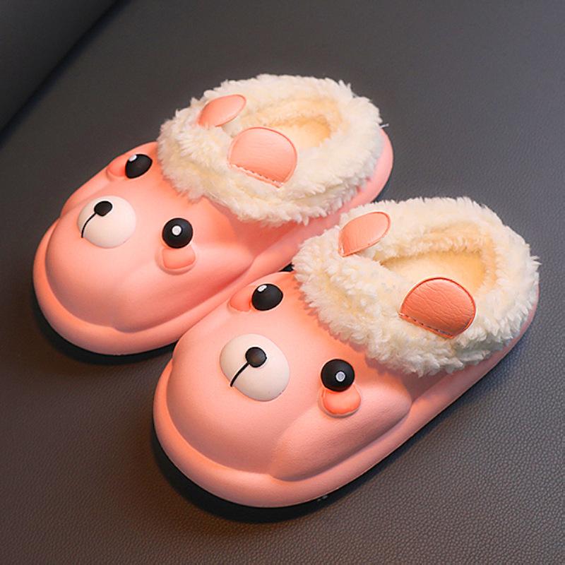 

Милые водонепроницаемые хлопковые тапочки женские зимние новые мультяшные домашние утолщенные нескользящие детские комнатные хлопковые тапочки 20