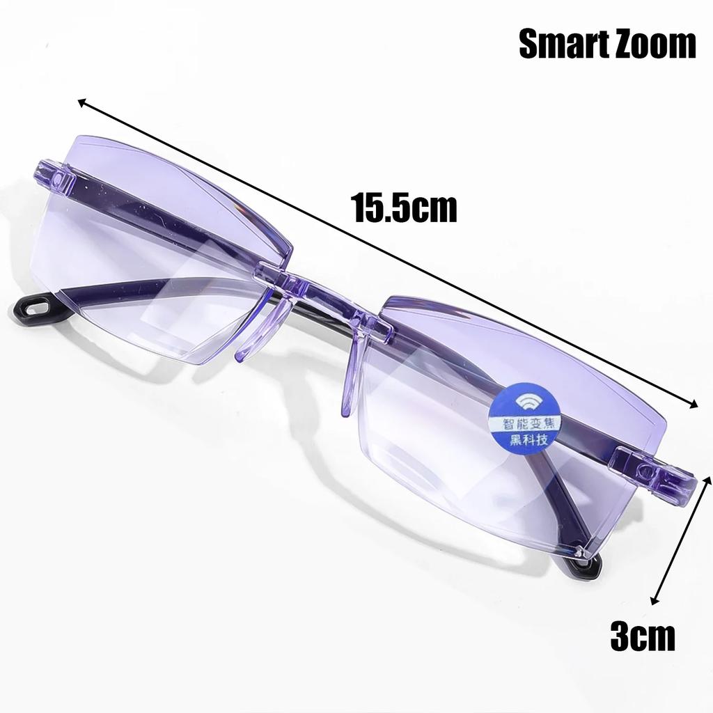2Pairs Men Women Rimless Reading Glasses Anti Blue Light Bifocal Far Near Magnification Eyewear Presbyopic Glasses +100 +400
