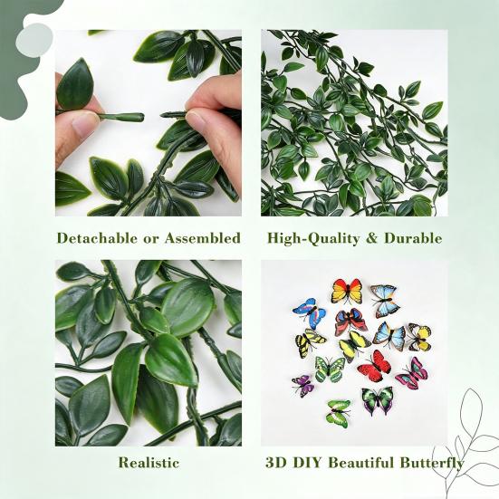 Realistic Artificial Plants for Bedroom Hanging Indoor Home Decor, Plastic Potted Office Living Room Kitchen Bathroom Wall Decoration, No Maintenance