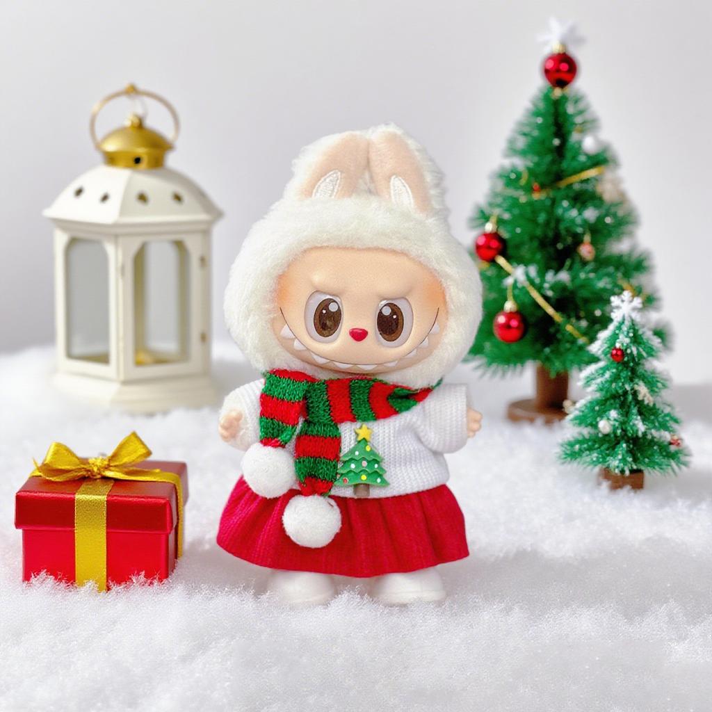 Clothes only - suitable for Labubu baby clothes, one, two and three generations of labubu pendant dolls can wear Christmas baby clothes set