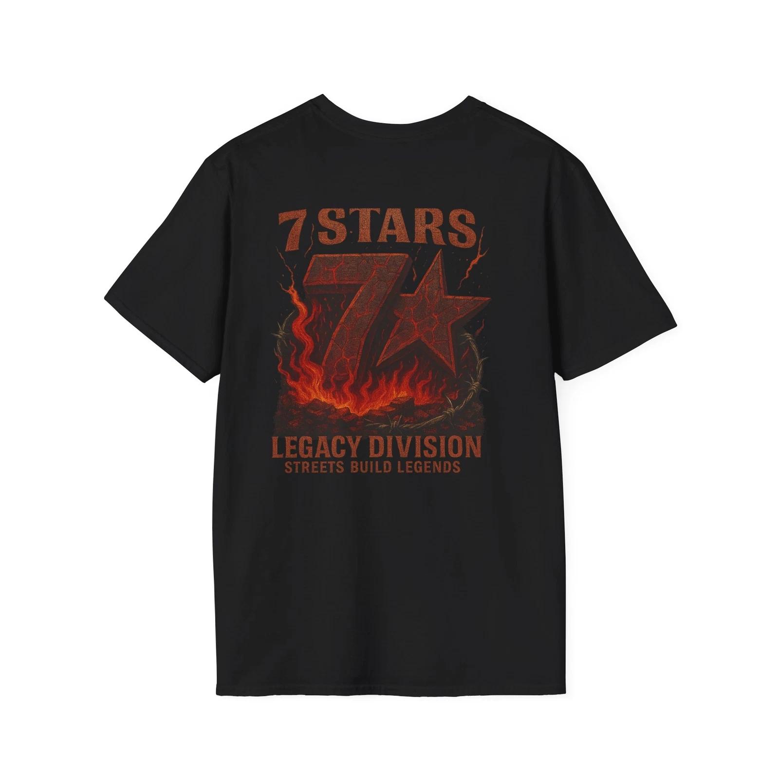 Urban Legends Streetwear Tee, 7 Stars Legacy Division Graphic Shirt, Unisex S