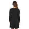 Pure Color Fall Spring Long Sleeve Mini Dress Round Neck A-line Loose Big Hem Pockets