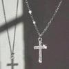 Women's Punk Rhinestone Cross Sweater Necklace - Light Luxury Versatile Clavicle Chain