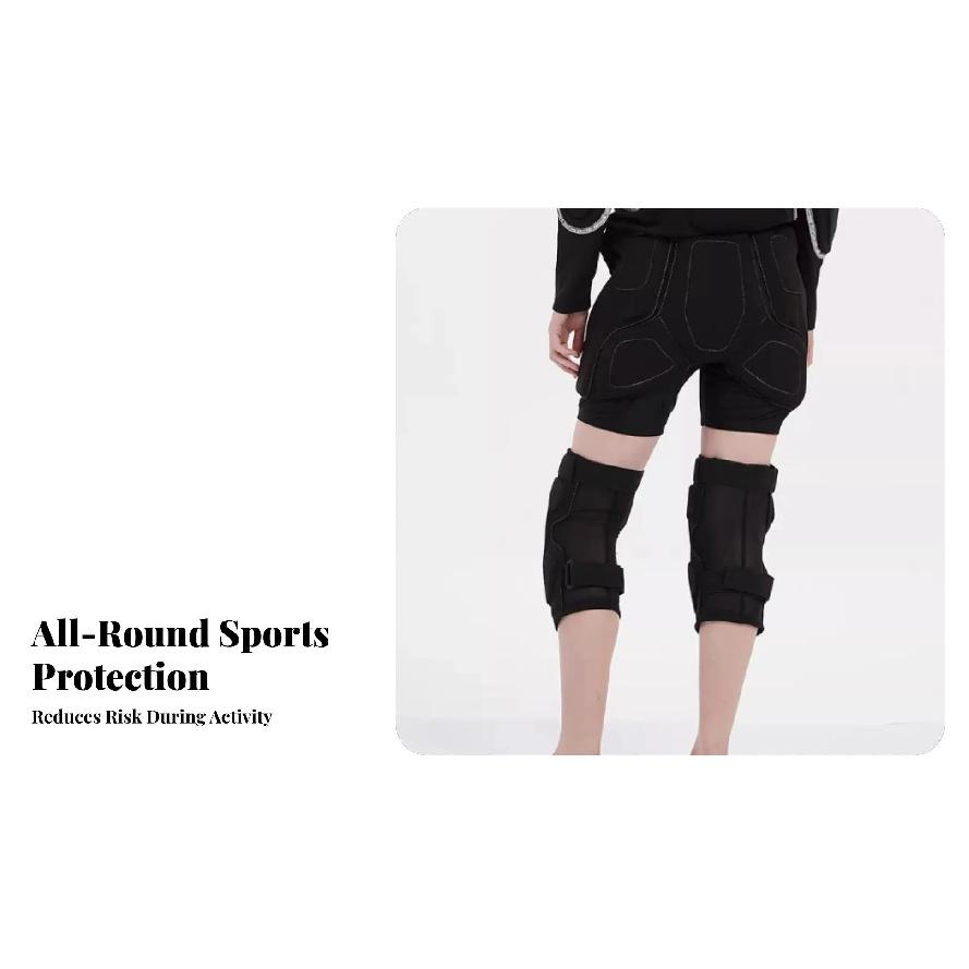 Ski Equipment Pelvic Pad & Knee Protector Set, Shock-Absorbing Pants, Unisex, Inner Wear, For Kids & Adults