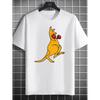 European Sizes Men's Boxing Kangaroo Print T-Shirt - Casual Summer Short Sleeve Round Neck Tee Suitable for Gym