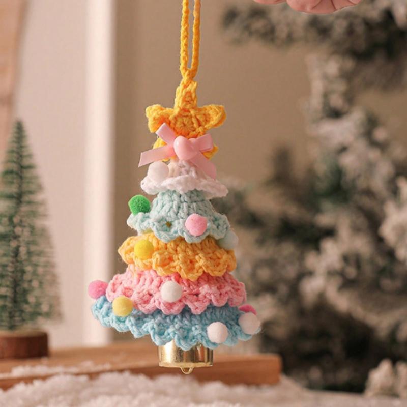 1PC Plush Christmas Pendant Woolen Hook Weaving Christmas Tree Small Ornament Christmas Decoration Car Pendant