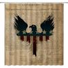 American Flag Shower Curtain Patriotic Eagle Vintage US Flag Stars and Stripes July 4th Antique Independence Manuscript Inspired Bathroom Bathtub