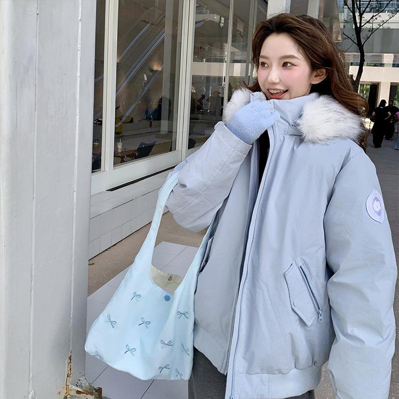 

Зимняя короткая женская модная теплая куртка в студенческом стиле XL