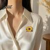 Shirts Fashionable Accessory Rhinestone Sunflower Brooch, Decorative Floral Lapel Pin for Men Coats Brooch Women, Jewelry Dresses Scarves Alloy