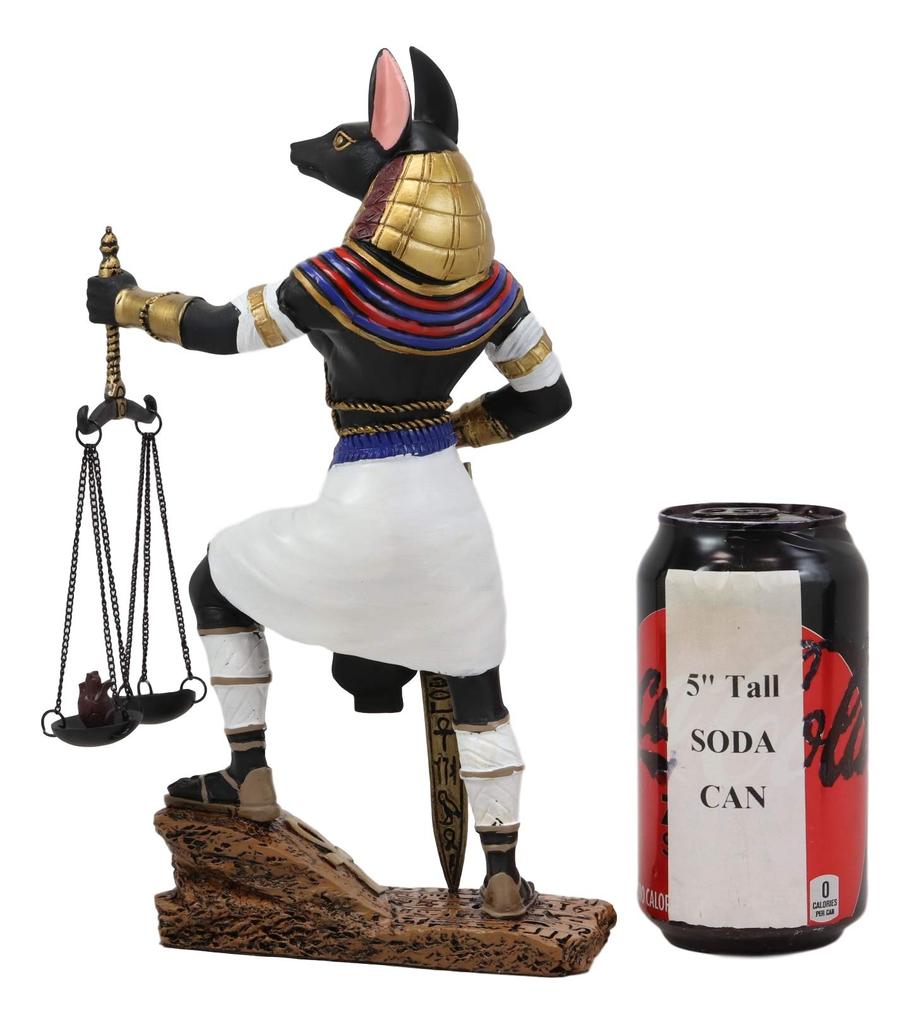 Eblos Ancient Egyptian God Anubis with Justice Scale God of the Dead and the Afterlife Weigh Your Heart Against an Ostrich Feather 10 Inches Tall - -
