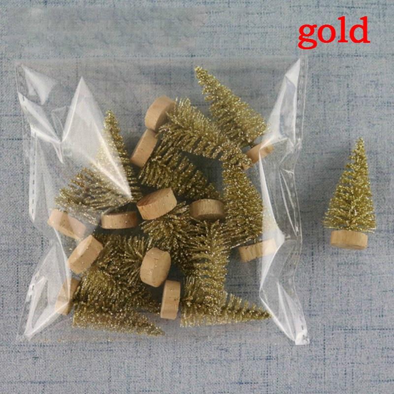 12 PCS/Bag Mini Christmas Tree Home Decoration Small Christmas Tree Mini Tree
