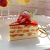 Adorable Realistic Triangular Pizza Fruit Cake Bag Pendant Lifelike Food Design Car Hanging Decoration for Keychain Bag Gift