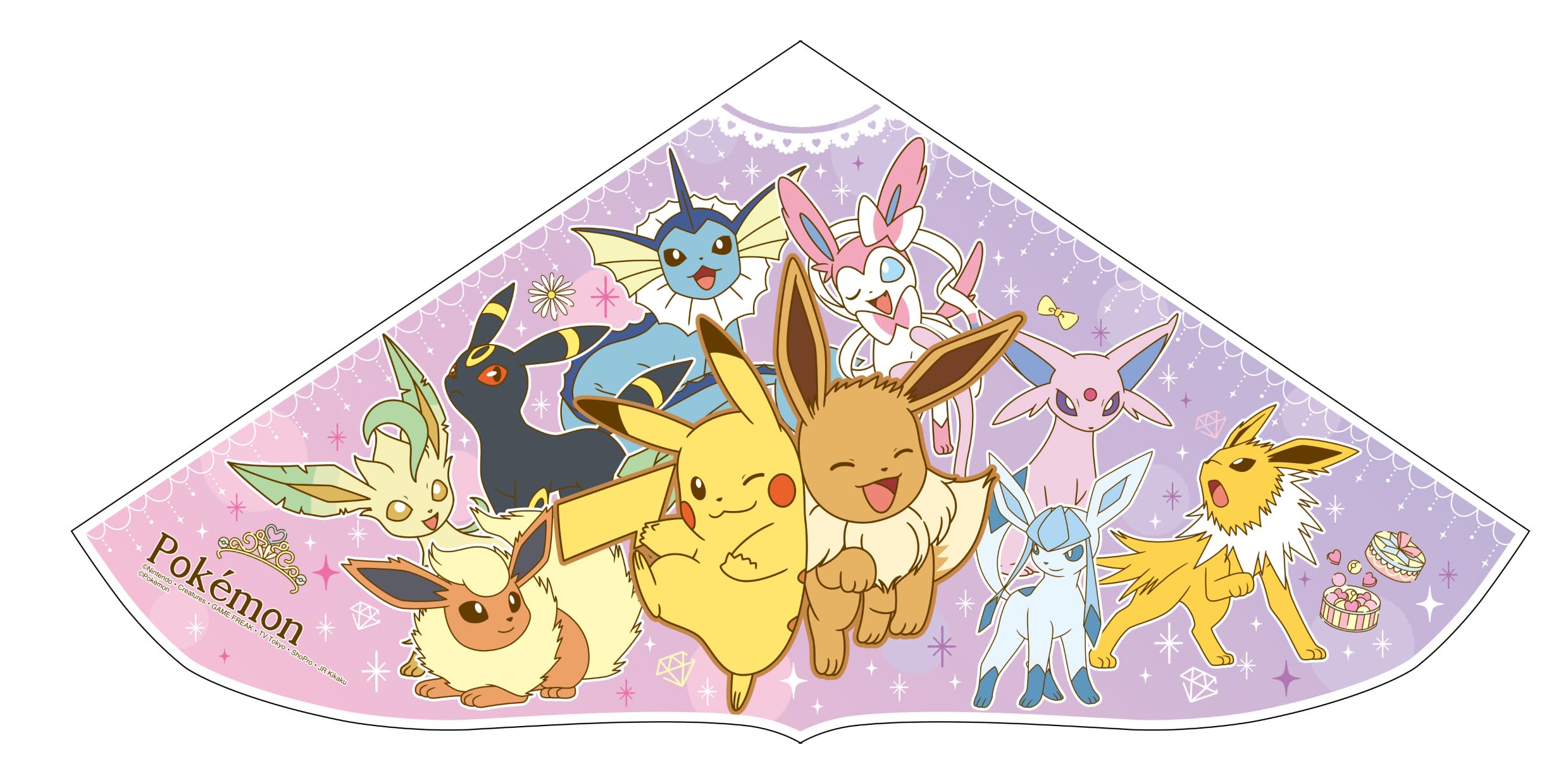 Onda Kite, Made in Japan, Easy Assembly, Official Pokémon Character Kite, 50M Kite String, Large Size, Lightweight, Pokémon Pikachu, Eevee,